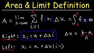 Finding The Area Using The Limit Definition amp Sigma Notation [upl. by Nirak]