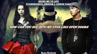 Bring Me To Life  Eminem Linkin Park amp Evanescence Lyrics Video [upl. by Nibbs]