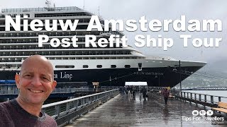 Holland America Nieuw Amsterdam Ship Tour Post refit [upl. by Eerised]