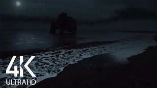 4K Nighttime Ambience  8HOURS of Calming Ocean Waves Sound for Sleep  Part 3 [upl. by Ahsiyt]