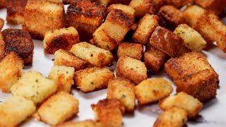 How to Make Homemade Croutons from Bread  The Best Crouton Recipe [upl. by Witte]