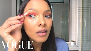 Lais Ribeiros Glittery Carnaval Makeup Look  Beauty Secrets  Vogue [upl. by Demha140]