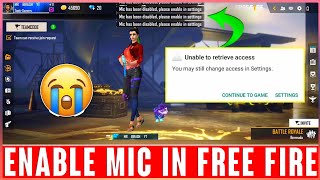 How To Enable Mic In Free Fire  Mic Has Been Disable Please Enable In Settings Free Fire [upl. by Lamphere]