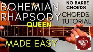 Queen  Bohemian Rhapsody Chords Guitar Tutorial for Acoustic Cover [upl. by Mcquade882]