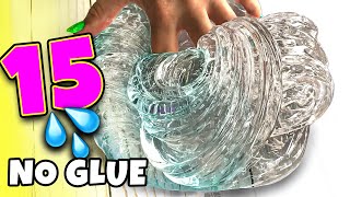 Testing 15 NO GLUE SLIME 1 INGREDIENT WATER SLIME and VIRAL SLIME RECIPES [upl. by Aerdnna]