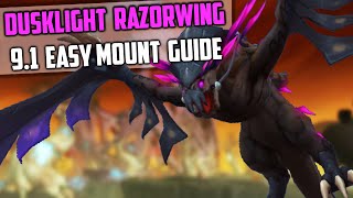 Dusklight Razorwing Easy Mount Guide  91 Shadowlands WoW  Lost Razorwing Egg [upl. by Alleris]