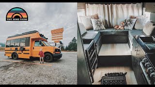 Families DIY Mini School Bus Conversion W Shower amp Toilet  Van Life Alternative [upl. by Humble770]