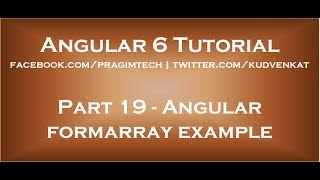 Angular formarray example [upl. by Hajin]