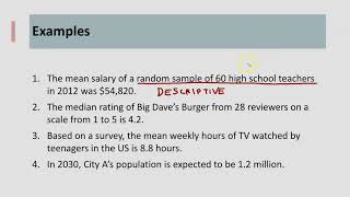 Descriptive vs Inferential Statistics [upl. by Tibbs]