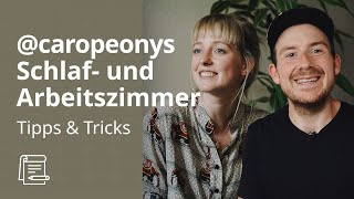 Schlafzimmer und Arbeitszimmer  Wohnungstour caropeony  IKEA Tipps amp Tricks [upl. by Aissatsan]