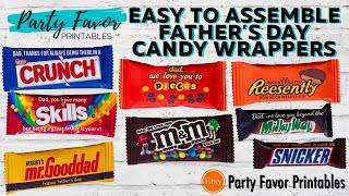 Easy to Assemble Candy Wrappers  Printable Fathers Day Gifts [upl. by Clarice98]