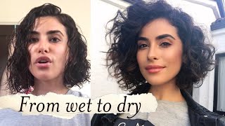 How to Style Short Curly Hair  WET TO DRY Tutorial [upl. by Eisserc277]