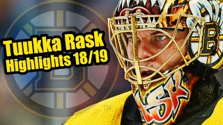 Tuukka Rask  Boston Bruins  Highlights 1819 [upl. by Ilek]