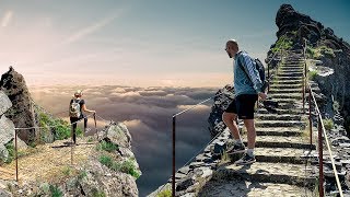 Most THRILLING Madeira Hike Climbing Pico Ruivo  Pico do Arieiro [upl. by Saum]