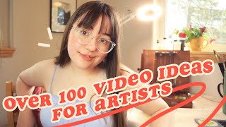 OVER 100 Video Ideas For Artists ✿ Youtube video ideas for art channels [upl. by Safire]