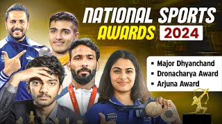 NATIONAL SPORTS AWARDS 2024 FOR GOVT EXAMS [upl. by Nalon90]