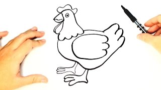 Cómo dibujar una Gallina para niños  Dibujos de animales paso a paso para niños [upl. by Annait]