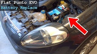 Fiat Punto Evo • Battery Replace [upl. by Moht329]