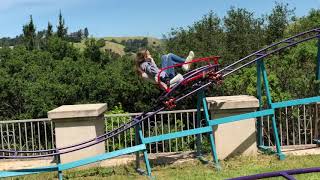 Keira Rides Our Backyard Roller Coaster [upl. by Bollay]