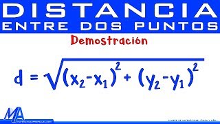 Distancia entre dos puntos  Demostración de la fórmula [upl. by Ednihek]