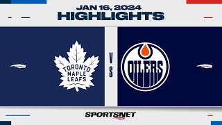 NHL Highlights  Maple Leafs vs Oilers  January 16 2024 [upl. by Nabe]