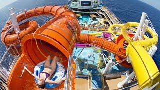 KaleidOSlide FULL POV Ride on Carnival Vista Cruise Ship WaterWorks Water Park at Sea First Tube [upl. by Fosque]