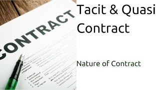 What are Tacit and Quasi Contract  Nature of Contract  Types of Contract  CA CPT  CS amp CMA [upl. by Pinto123]