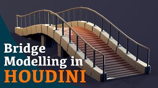 Model a bridge in Houdini  Beginner Tutorial [upl. by Ynehpets189]