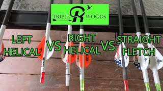 RIGHT HELICAL vs LEFT HELICAL vs STRAIGHT FLETCH  arrow testing [upl. by Grunenwald]