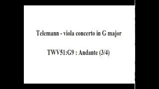 Telemann  viola concerto  Andante 34 Sheet music  partitions [upl. by Traweek]