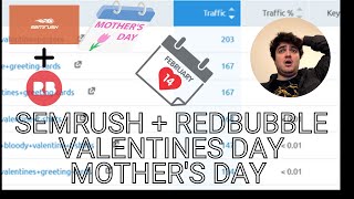 Crazy Redbubble Global Holidays Keyword Method SEMRUSH [upl. by Feodor]