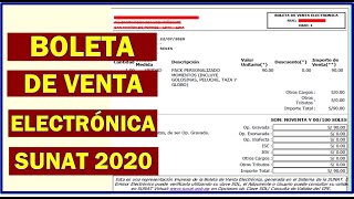 NUEVA FORMA de Emitir Boleta de Venta Electrónica  SUNAT VIRTUAL [upl. by Silenay191]