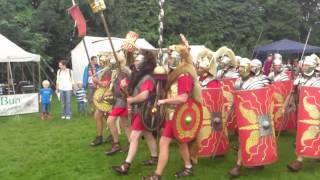 Roman Reenactment at the Amphitheatre in Caerleon Marching In [upl. by Madison]