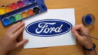 How to draw the Ford logo [upl. by Magas175]