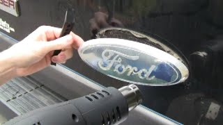 How to REMOVE amp REPLACE Faded Ford DECAL tailgate or rear hatch [upl. by Aelyk375]