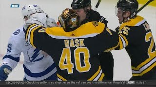 Tuukka Rask goes after Cory Conacher 32918 [upl. by Aisad416]