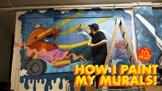 How I Paint Murals  Mural Tutorial Video [upl. by Kant]