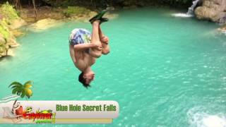 Blue Hole Secret Falls and Green Grotto Caves Ocho Rios Jamaica [upl. by Craig]