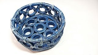 Como hacer cestas con periodicos Basket made with newspapers [upl. by Ring]