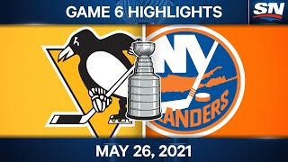 NHL Game Highlights  Penguins vs Islanders Game 6  May 26 2021 [upl. by Llebiram]