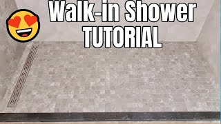 How to Build a Walkin Shower TUTORIAL [upl. by Ithnan]