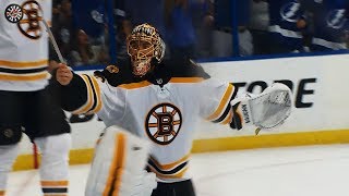 Rask furious after broken skate leads to Lightning goal [upl. by Terencio]