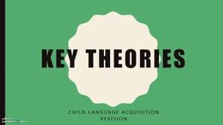 CHILD LANGUAGE ACQUISITION Key Theories [upl. by Anitroc]