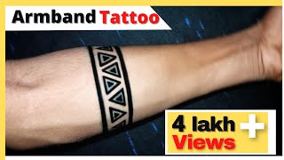 How to Arm Band Tattoo  Triangle Armband tattoo design for men  Trending Arm Band 2021  shorts [upl. by Essex]