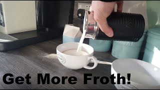 How to Get More Froth from Your Nespresso Coffee Aeroccino  Nespresso tips and help [upl. by Yblehs]