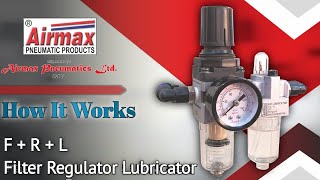 How an FRL Unit works Filter Regulator amp Lubricator  FRL Unit Working Animation [upl. by Imot]