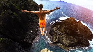 Cliff Jumping Hawaii 20  80 Foot Jump [upl. by Kassity]