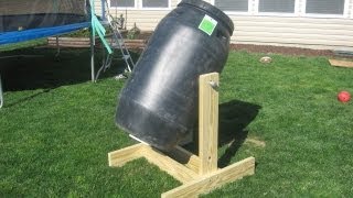 How To Make Homemade Compost Tumbler from Pickle Barrel [upl. by Rector]