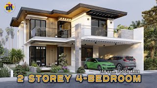 HOUSE DESIGN 2 Storey 4Bedroom  95x10m 158 sqm  Exterior amp Interior Animation [upl. by Doll770]