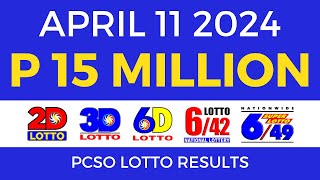 Lotto Result Today 9pm April 11 2024 PCSO [upl. by Yelreveb]